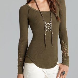 Free People olive green thermal